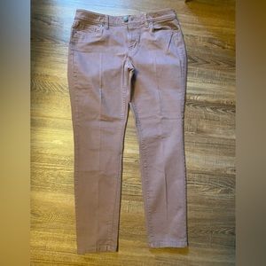 Loft size 12 curvy skinny jeans taupe colored